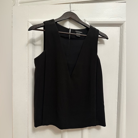 Club Monaco Sleeveless Blouse with Sheer V-neck - Picture 1 of 2